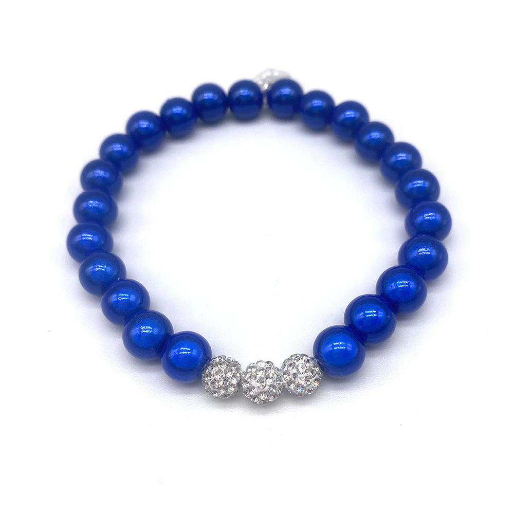 Cobalt Blue Bracelet With Dainty Pave Crystals 