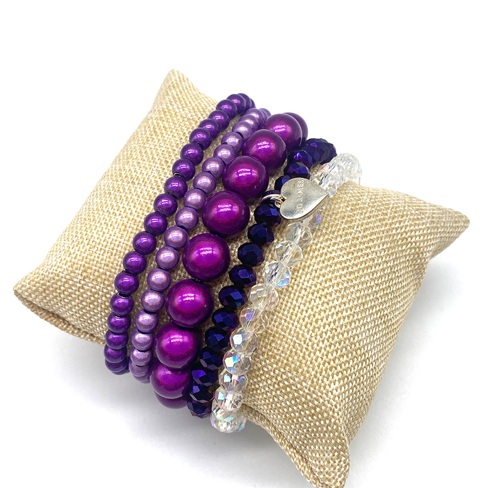 Purple Stacking Bracelets Set