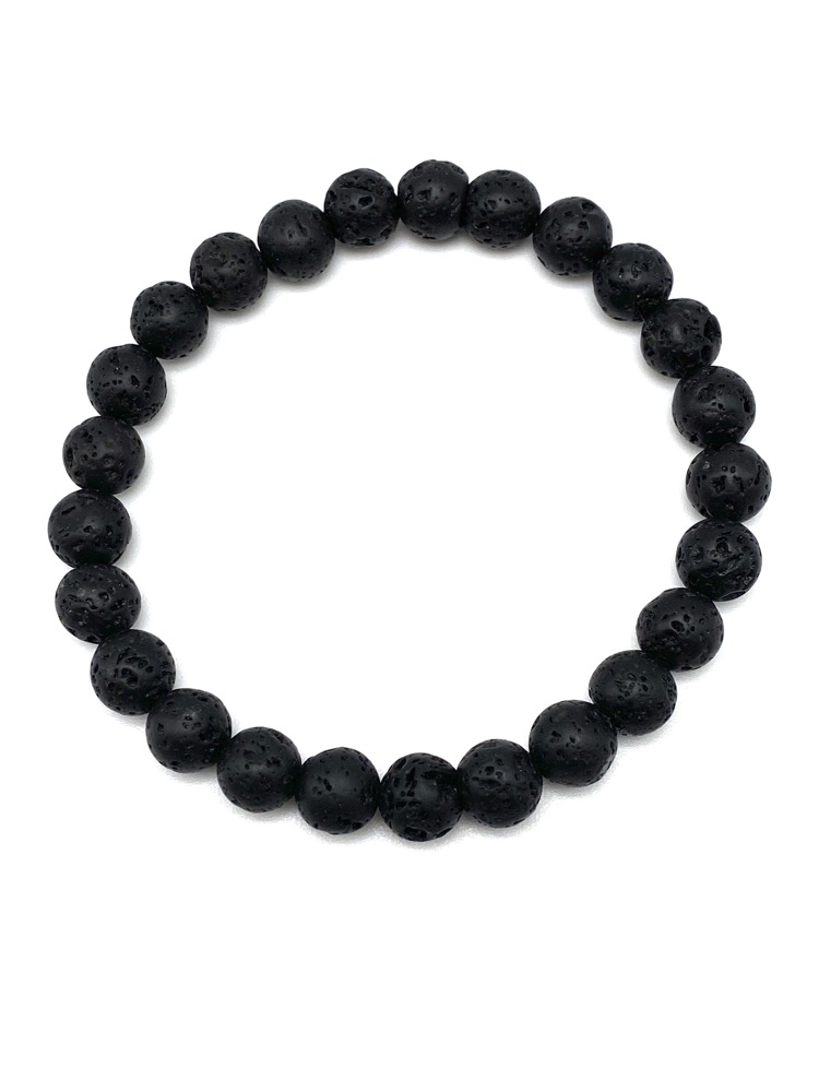 Certified Lava Natural Stone 8mm Bracelet With Howlite– Imeora