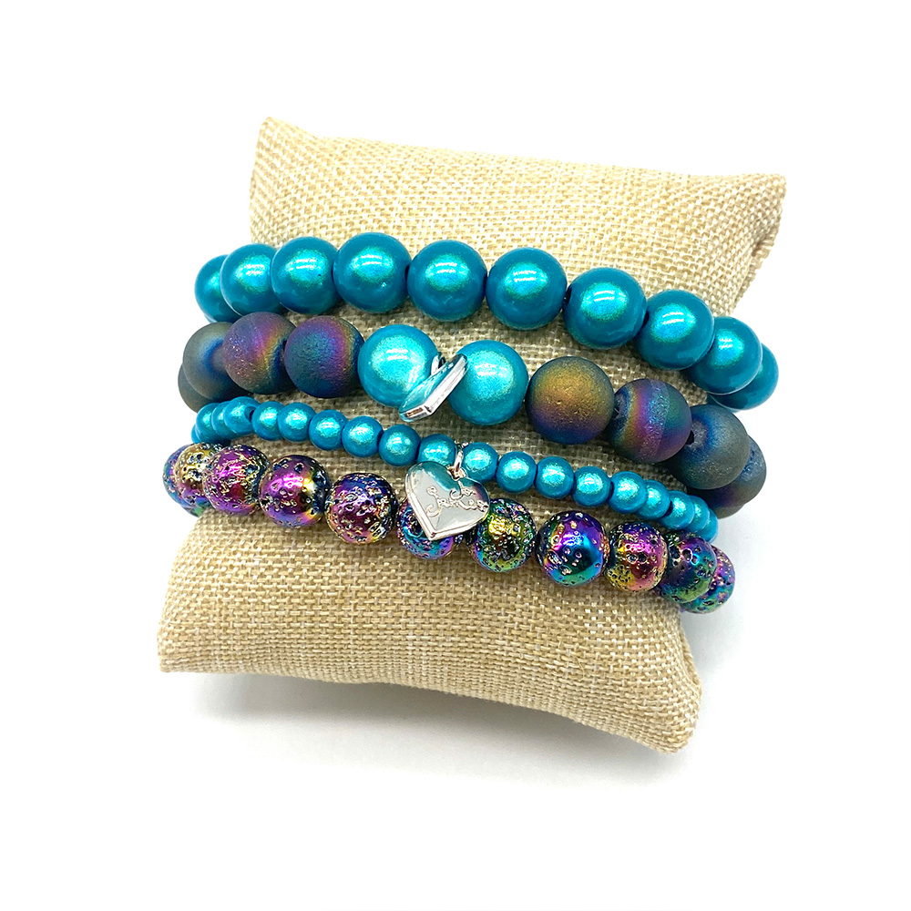 Gemstone Stacking Bracelets Set