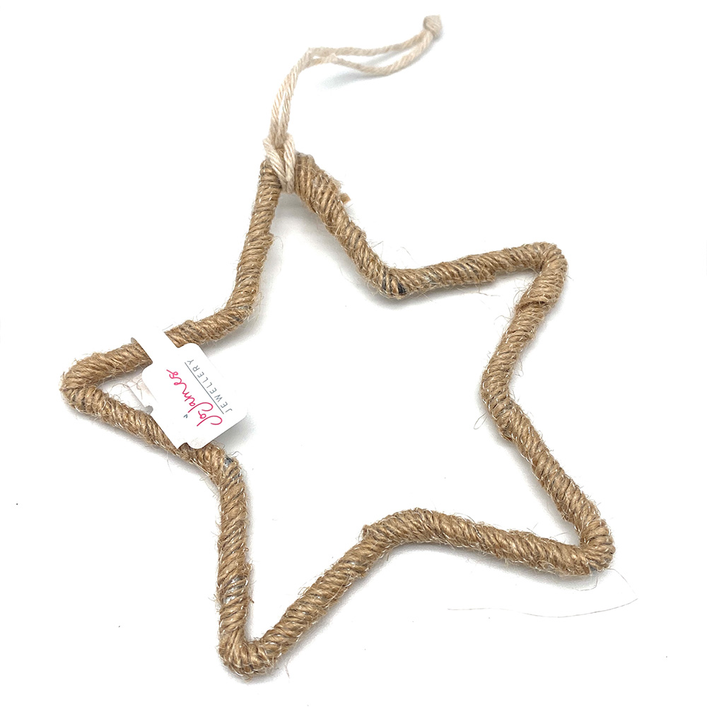 Burlap Handwoven Stars Christmas Decoration