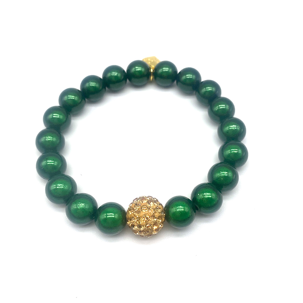 Classic Winter Green Bracelet With Crystal Pave