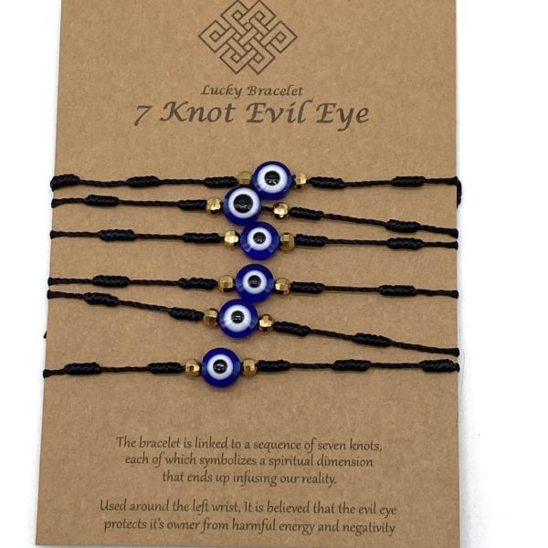 Zenheavens 7 Knots for Luck & Evil Eye Protection 2pc Bracelet/